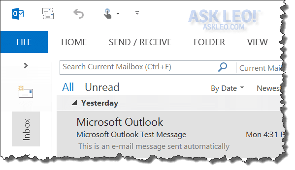 Outlook 2013 Default View