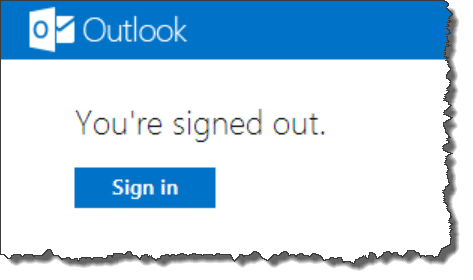 Outlook.com signed out