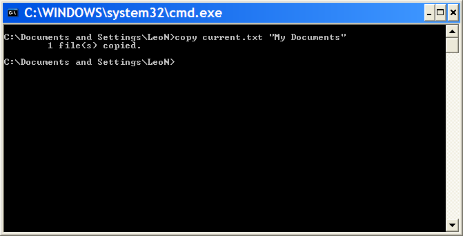 Command Prompt with a simple file copy