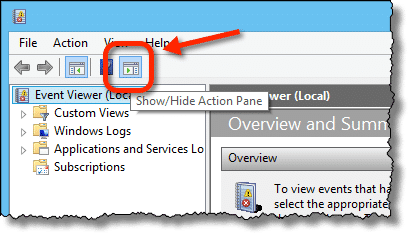 Event Viewer Toolbar Button