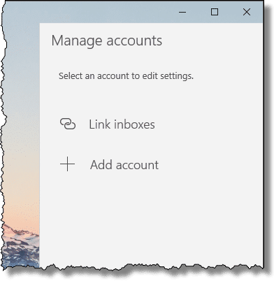 Mail: Manage Accounts
