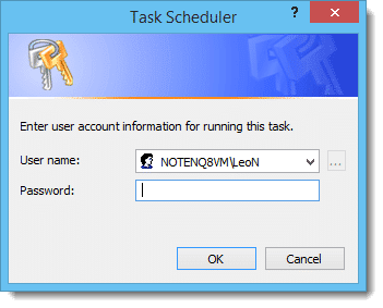 Task Scheduler needs a password