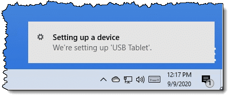 Setting up a device notification