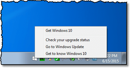Right clicking on the Windows 10 icon