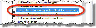 Hide Operating System Files