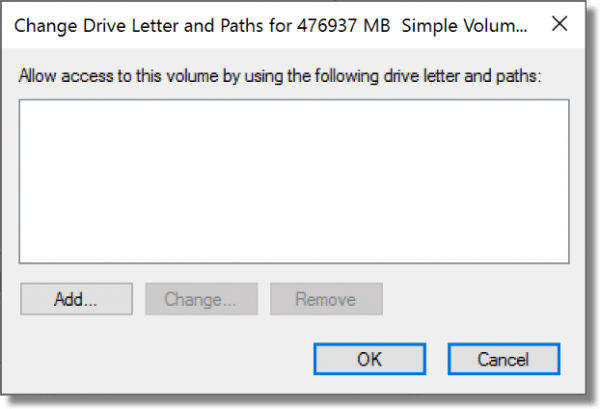 List of ways to access the drive - none