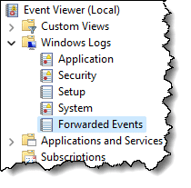 Windows event logs.