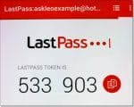 LastPass displaying a number