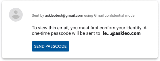 Send passcode