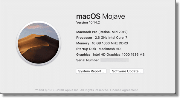 MacBook Pro About