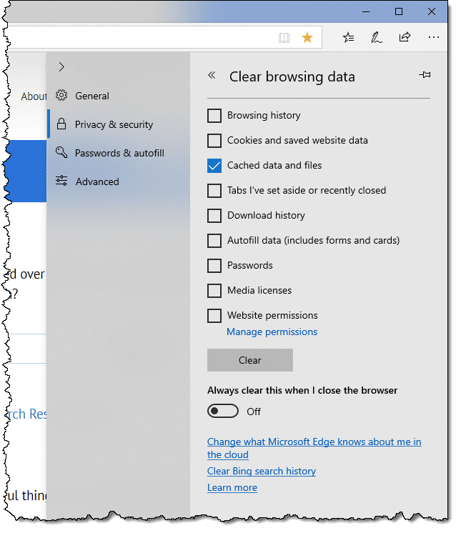 How Do I Clear The Browser Cache in Microsoft Edge? Ask Leo!