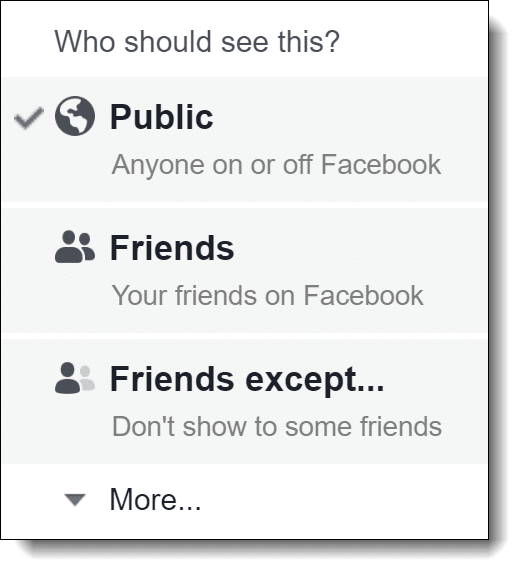 페이스북 게시물 공유 시 가시성 옵션