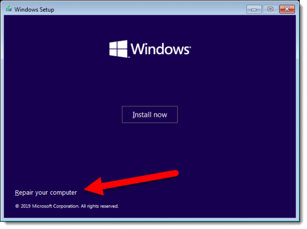Windows Setup Install Now Screen