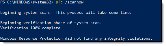 System File Checker having been run