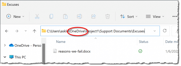 A project document deep in OneDrive.