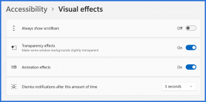 Controlling Windows Visual Effects